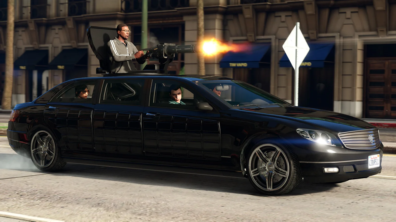 Limuzina Stretch din GTA 5, unul dintre vehiculele pe care le poți chema cu un cod