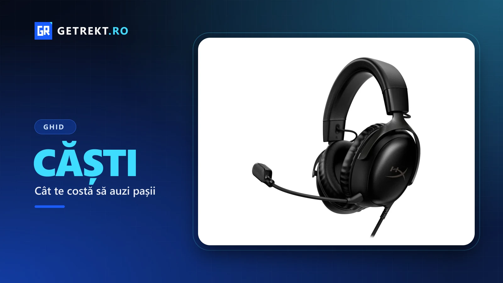 Căști gaming HyperX Cloud III negre, cu microfon detașabil