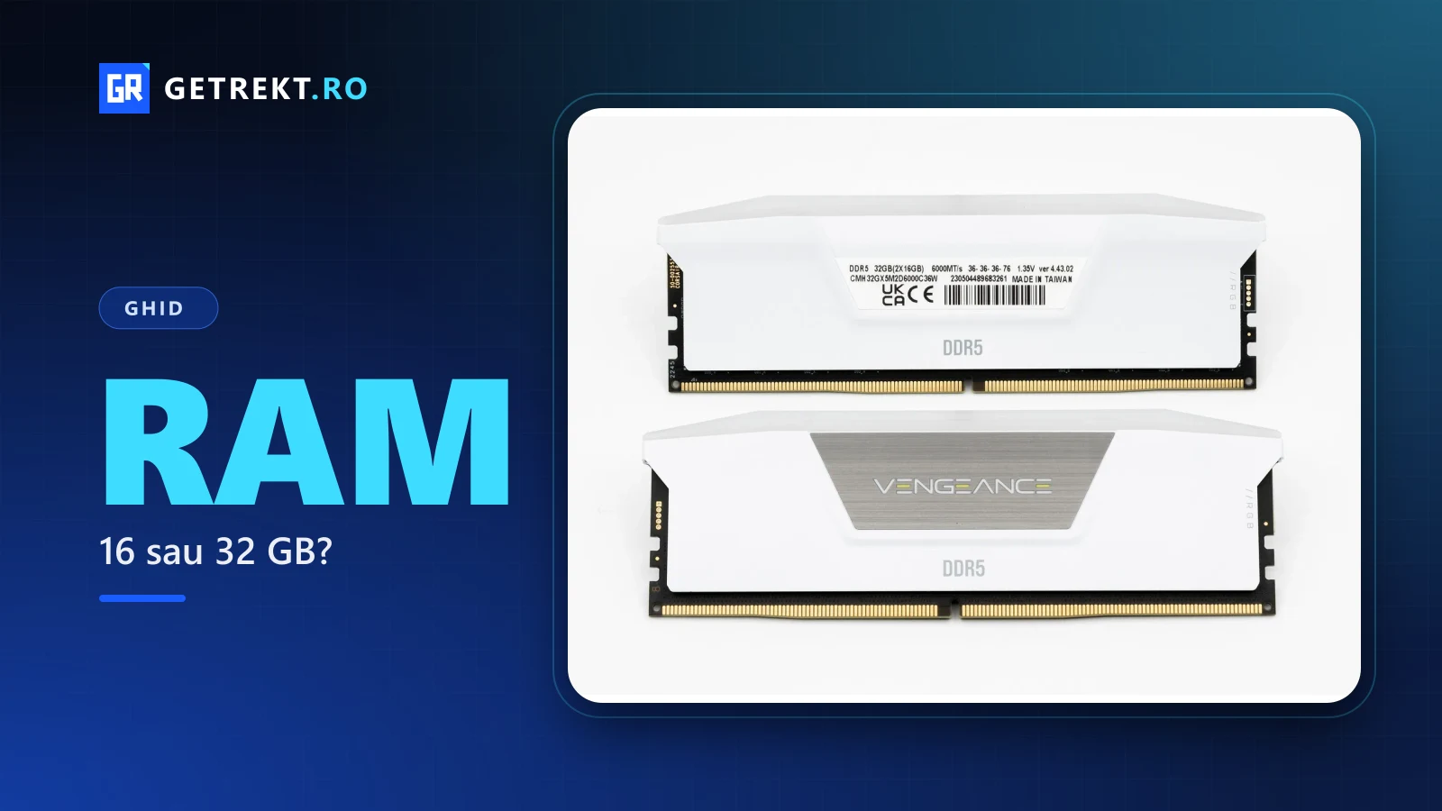 Kit de memorie RAM DDR5 Corsair Vengeance de 32 GB (2x16 GB)