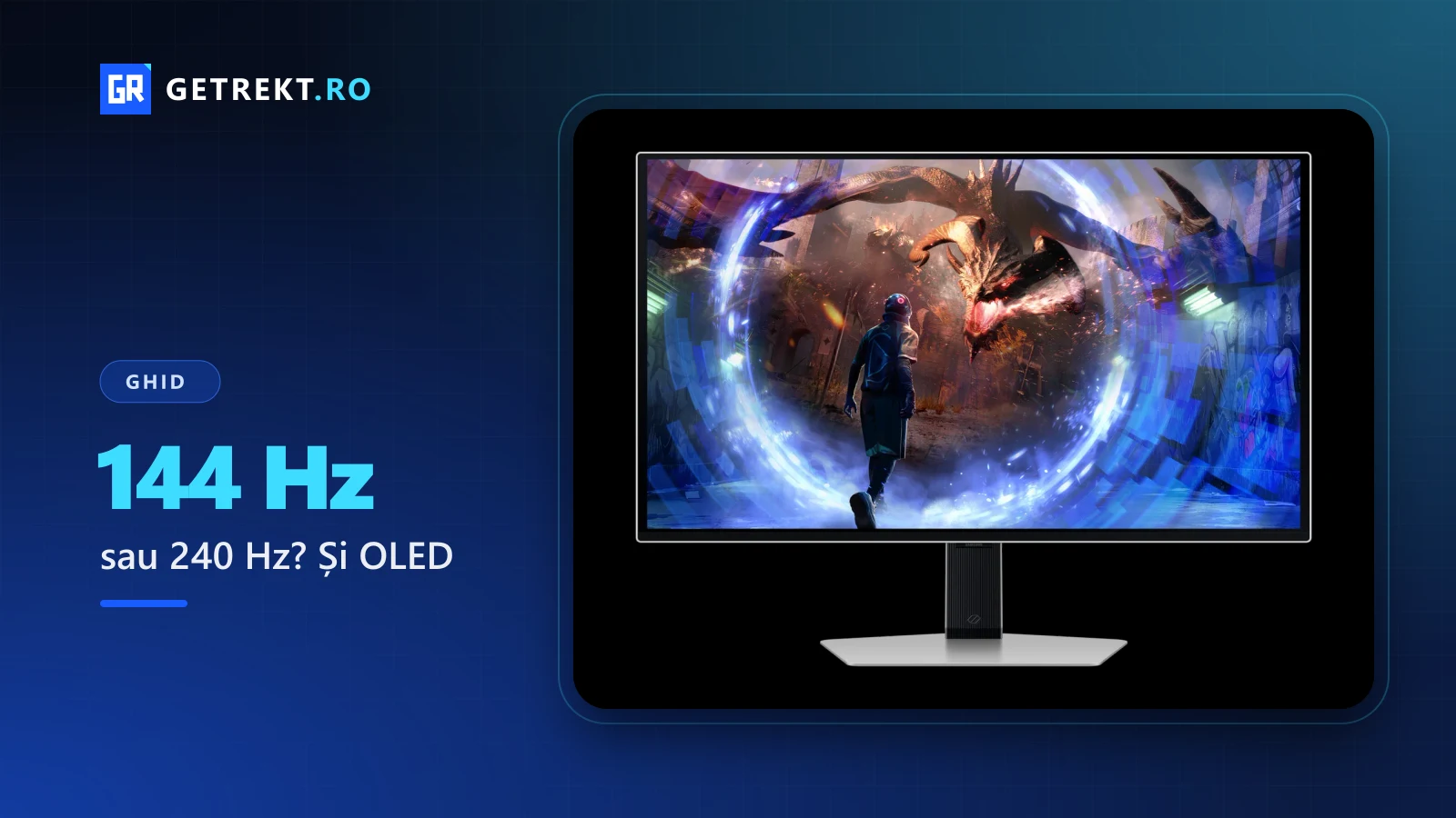 Monitorul de gaming Samsung Odyssey OLED G6 cu un joc pe ecran