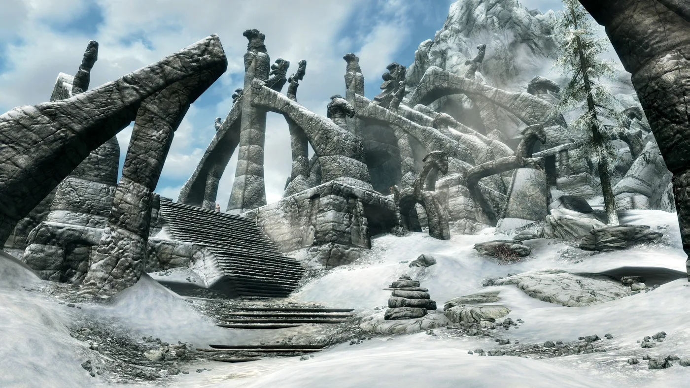 Skyrim: ruinele înghețate de pe un deal