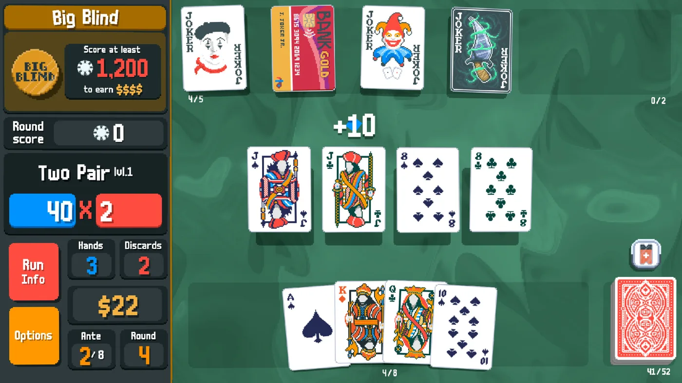 Balatro: o mână de cărți de poker