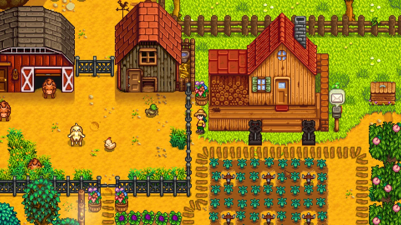 Stardew Valley: ferma și casa personajului, joc care rulează pe aproape orice PC