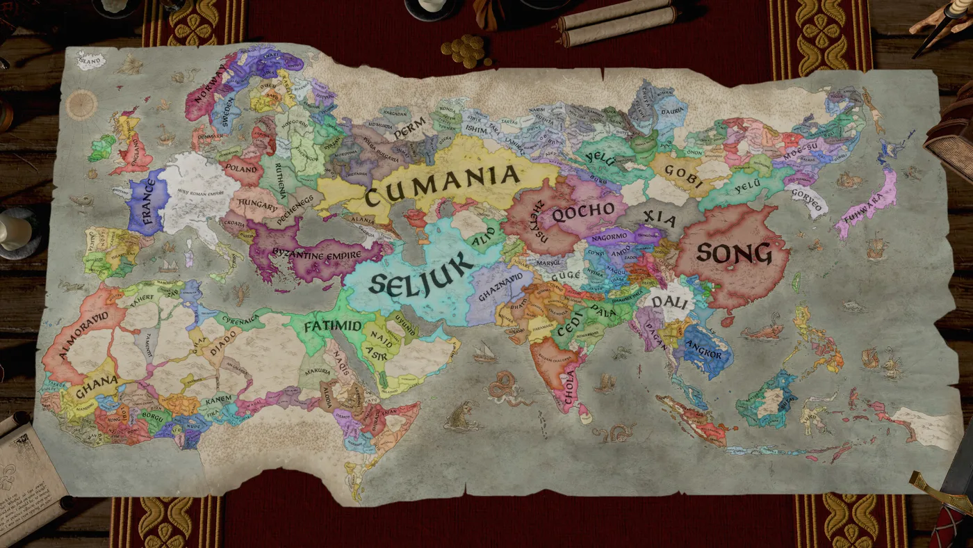 Crusader Kings III, harta Europei medievale
