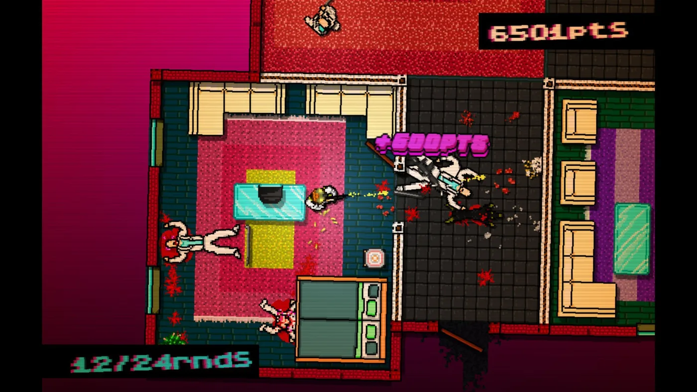 Hotline Miami: un nivel în culori neon