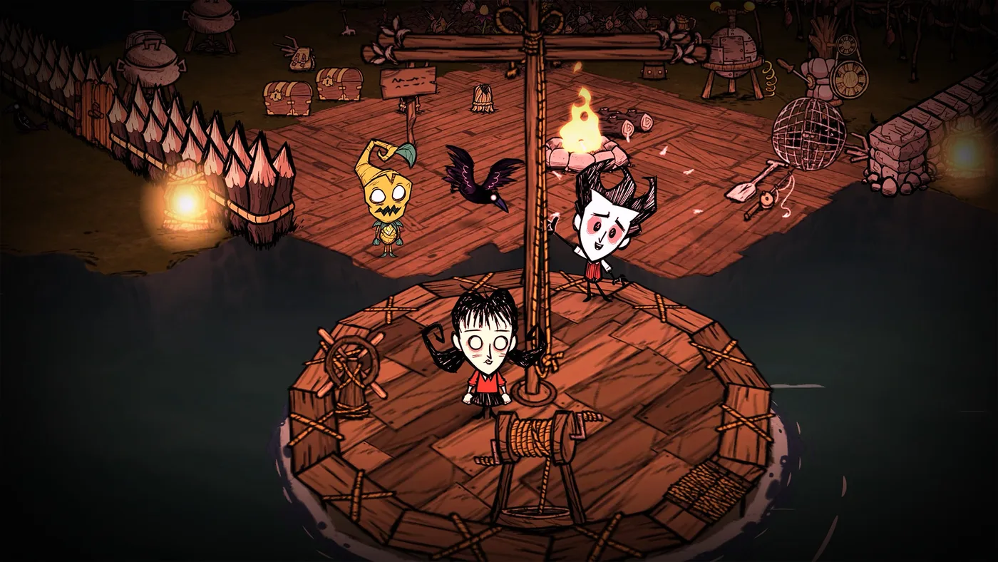 Don't Starve Together: personaje în jurul bazei