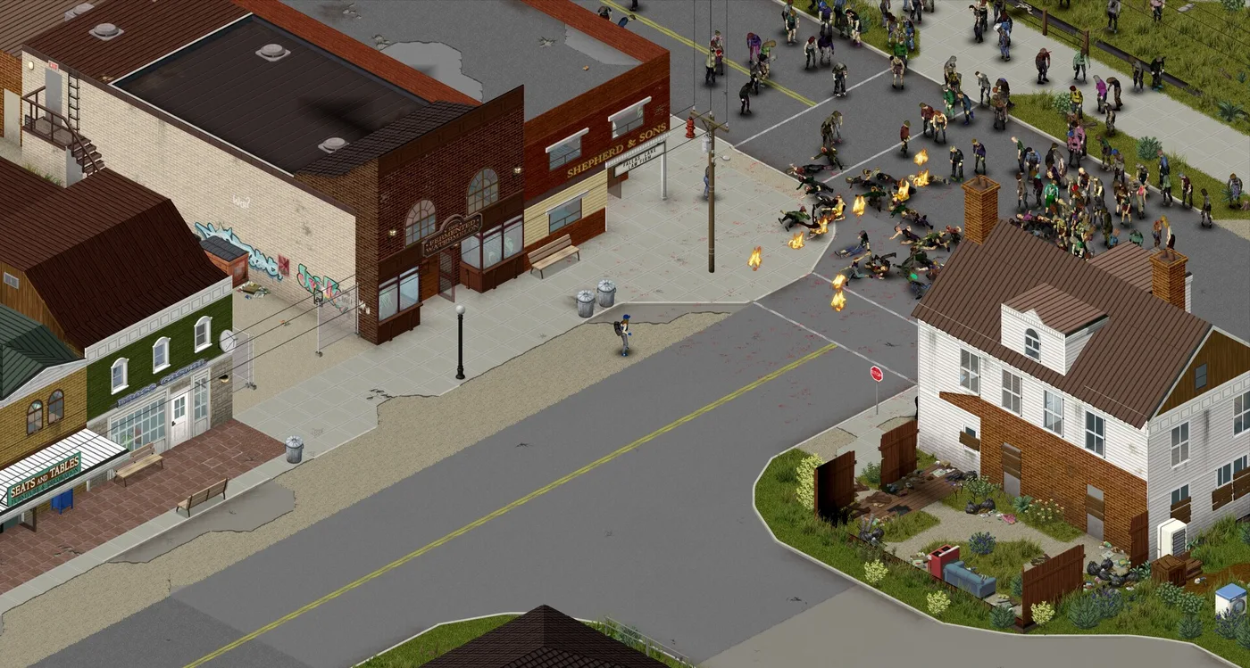 Project Zomboid: o stradă plină de zombi